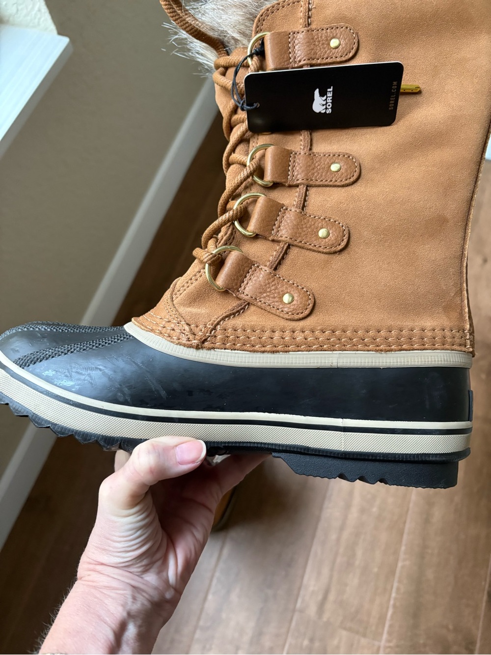 Sorel Boots Joan of Artic‎ Women’s Waterproof Faux Fur Black Brown, Size 9.5 NWT - Picture 4 of 12